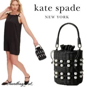 Kate Spade New York x Target Pearl Embellished Basket Bucket Bag w/Pearl Accents